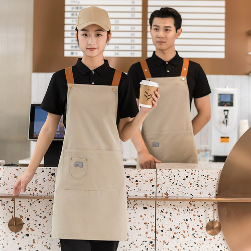2025新款防水防油餐饮厨房家用专用定制印logo做饭工作服男女围裙
