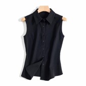 衬衫 打底无袖 内搭工作服无袖 立领西装 背心女叠穿假领子尖领打底衫