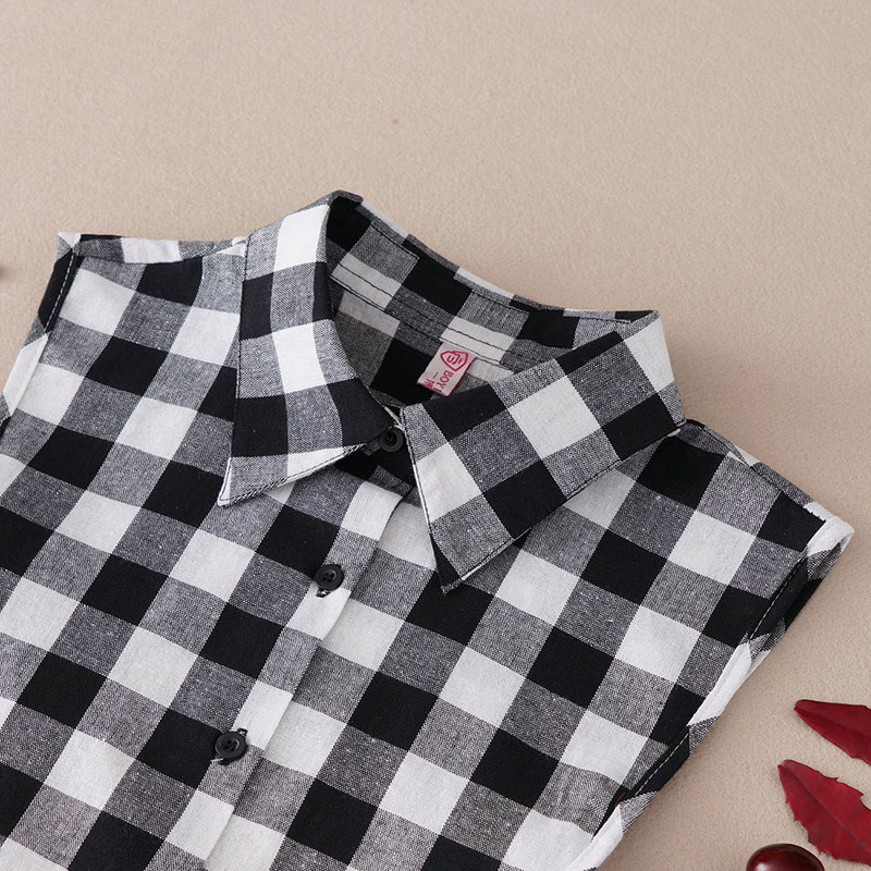 格子百搭配饰韩版假衣领