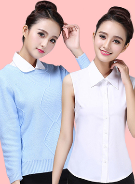 假领子女秋冬季韩版女衬衫假领领子衬衣领装饰黑白色毛衣假衣领子