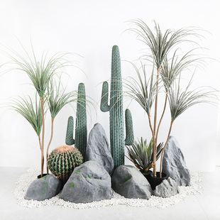 仿真长叶马尾铁灰绿龙血树盆栽下垂叶子造景店铺橱窗大型落地盆景