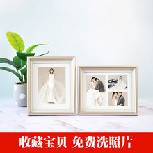 宝宝相框挂墙创意6寸8寸多张组合婚纱照全家福摆台带打印照片 欧式