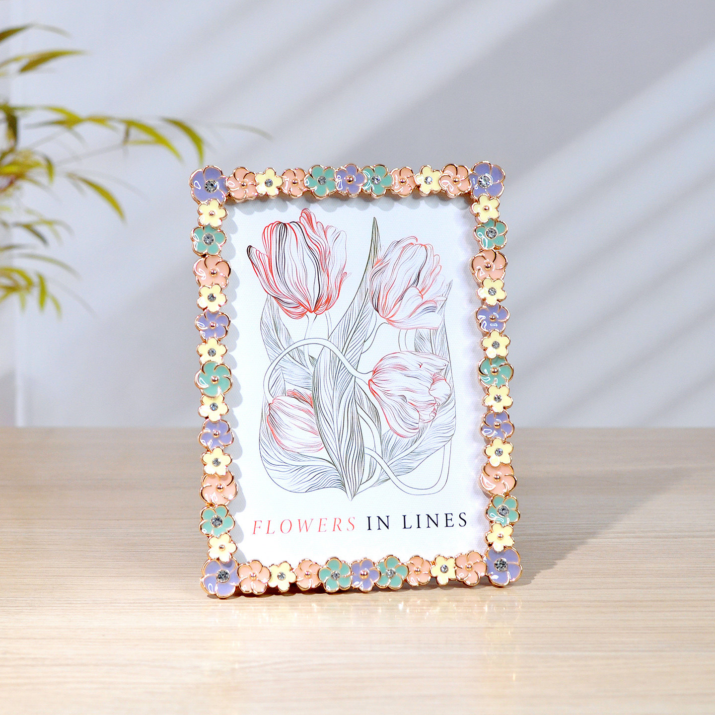 日式儿童相框摆台创意小清新金属6 7寸8寸可爱像框带洗照片高级感