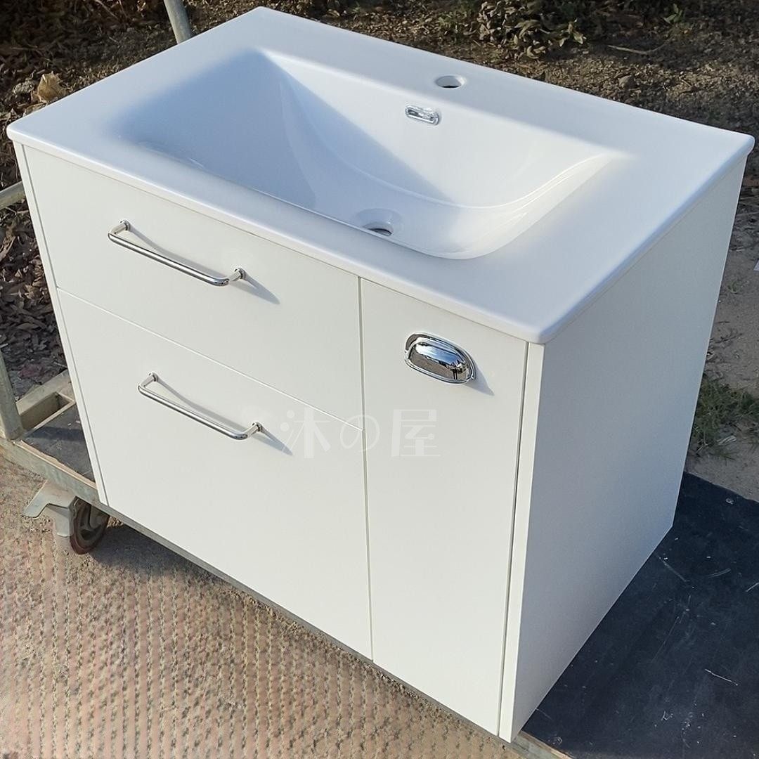 日式白色洗漱台一体高温陶瓷盆洗手盆高端浴室柜组合原木风浴柜,家装主材,浴室柜组合,淘宝优惠券,粉丝福利购,淘宝优惠卷