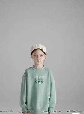 特 越Ye安 浪花绿圆领卫衣 92402