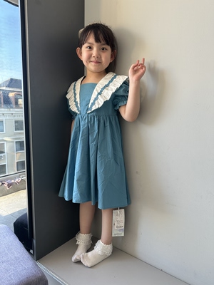 【特】B棉布连衣裙，花边领，码数足，0959