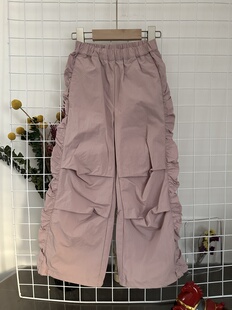 新 草莓家 春 粉色日韩休闲百百锦纶裤子 96162