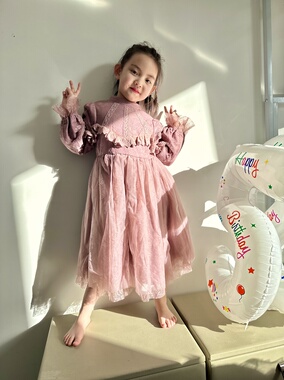 D品剪吊牌鸽家女宝粉色连衣裙，公主裙，3803