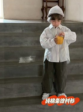 新款 欧bao 纯棉竖条纹衬衫 37084