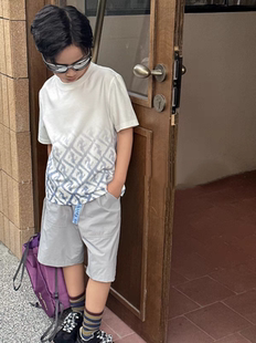 2225 有弹力 宝＊w男宝灰色休闲短裤 轻薄速干面料