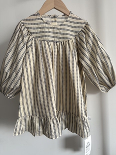 新款 欧bo小童女童条纹连衣裙，双层纱布，37051