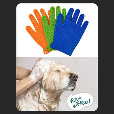 新款撸猫宠物手套硅胶狗狗清洁按摩洗澡手套刷撸毛除毛手掌刷双面