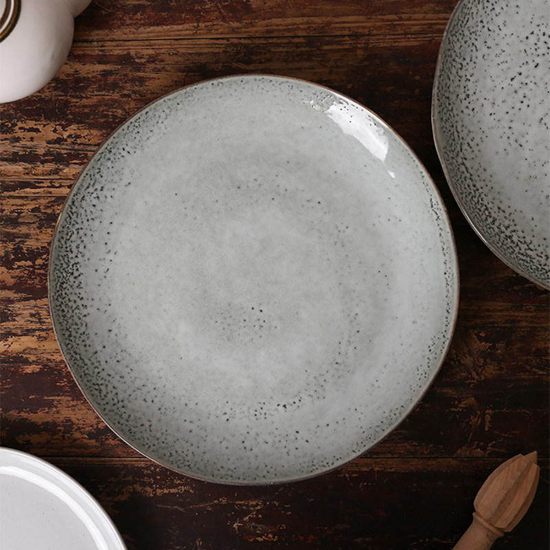 超大平盘陶瓷复古芝麻釉12寸