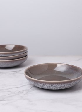 出口深灰紫窑变晕染肌理复古陶瓷油醋碟调料蘸料佐料小碟子