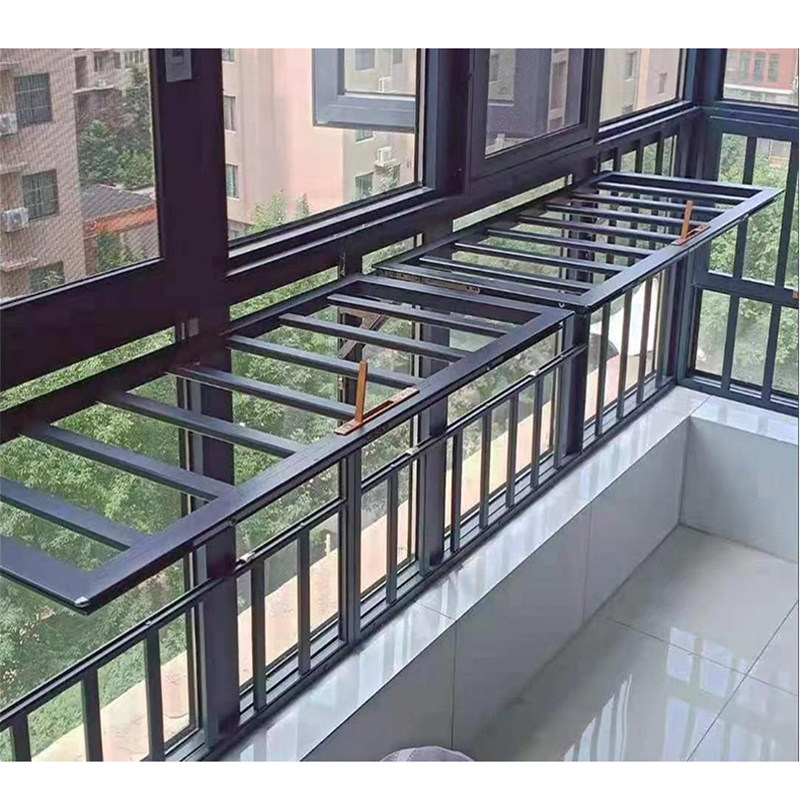 多功能防护栏阳台折叠晾衣架窗户室内儿童安全家用落地防盗窗栏杆