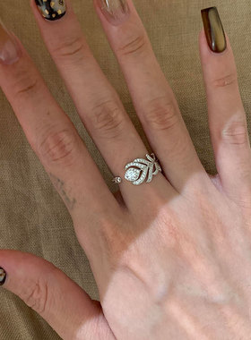 小众设计感满锆羽毛戒指女轻奢潮流独特个性复古时尚百搭指环戒子