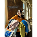 羊毛棉软糯加厚纯色V领松弛感螺纹边打底百搭气质毛衣 安妮森林