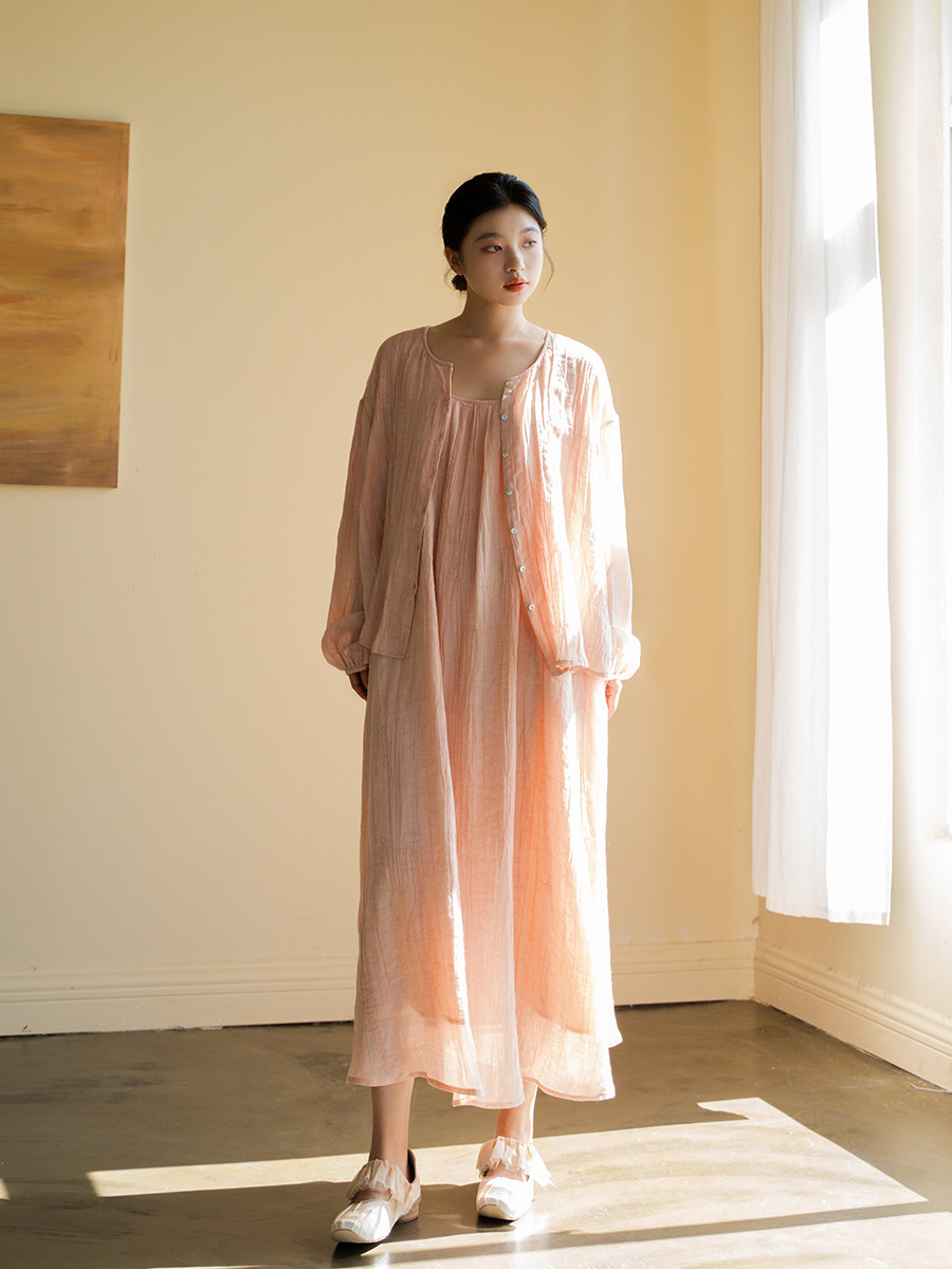 하이엔드 라인 프라이드 린넨 효소 워시 리치 링클 선스크린 린넨 가디건 셔츠 애니 포레스트 플러스 사이즈 여성 여름 의류