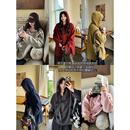 高克重棉柔绒面复古连帽设计百搭休闲宽松慵懒气质卫衣冬安妮森林