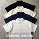 休闲商务宽松短袖 翻领半拉链黑白美式 T恤 男夏季 重磅珠地棉Polo衫