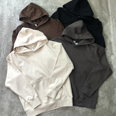 530g重磅纯棉连帽卫衣美式 复古宽松休闲黑白灰秋冬男女外套头帽衫