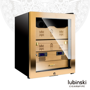 鲁宾斯基恒温恒湿小型雪茄柜压缩机制冷雪松木层架带醇化盒养茄柜