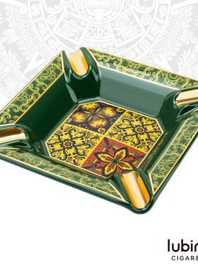 lubinski雪茄烟灰缸陶瓷时尚高档小型持灰器四槽个性潮流绿色家用