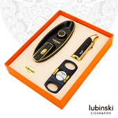 创意陶瓷烟灰缸剪刀 个性 LUBINSKI雪茄工具套装 直冲防风打火机时尚