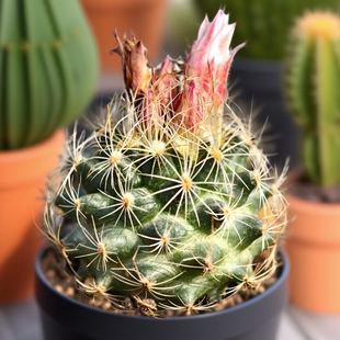 实生粉花内丽莎仙人球娇丽多肉植物花卉绿植室内盆栽阳台四季好养