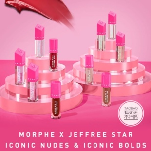 Morphe x Jeffree Star ICONIC迷你唇釉唇彩套装红色系裸色系