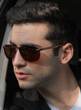 铝镁镜框偏光太阳镜男2024新款防晒防紫外线变色司机开车墨镜夜视