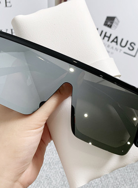 欧美太阳镜男女网红款连体方形大框遮阳防晒防紫外线开车全框镜潮