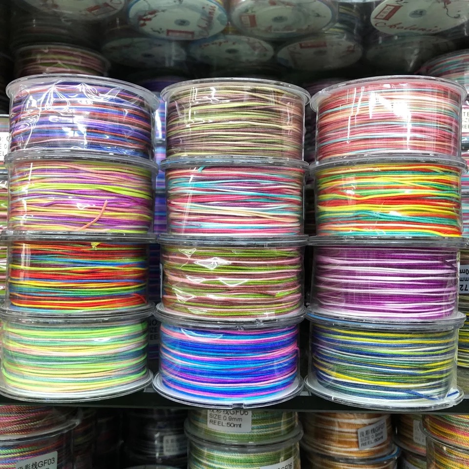 渐变段染玉线编织挂件绳DIY