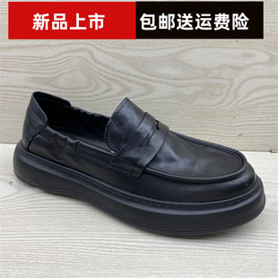 薄款 商務(wù)樂福鞋 2025新款 豆豆休閑皮鞋 增高透氣一腳蹬夏季 真皮男鞋