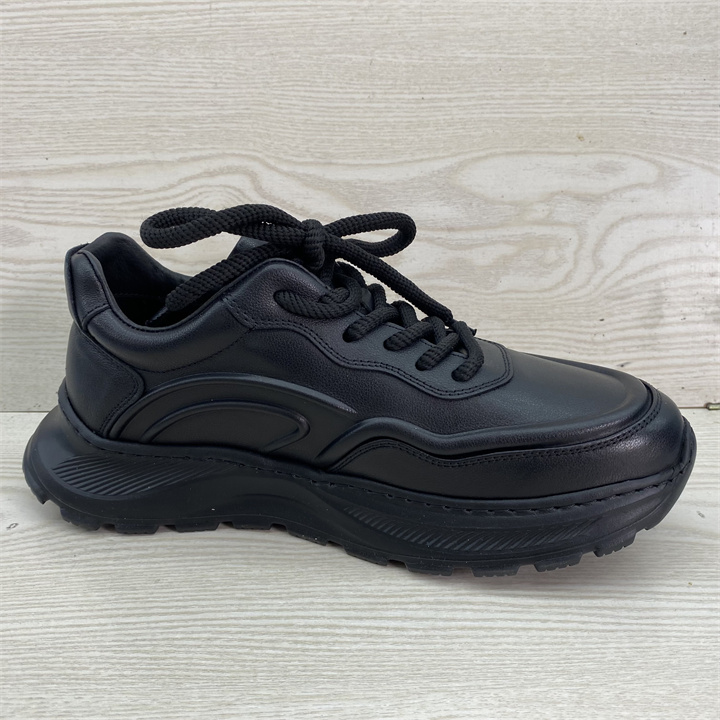 断码特价真皮男鞋2024秋冬季新款圆头系带厚底学院风牛皮运动潮鞋