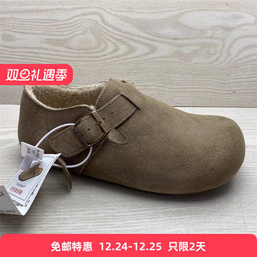 牛皮内增高3cm加绒保暖勃肯女鞋