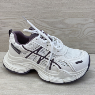 时尚 女鞋 厚底老爹鞋 2026夏季 白鞋 韩版 系带网面透气运动休闲鞋 新款