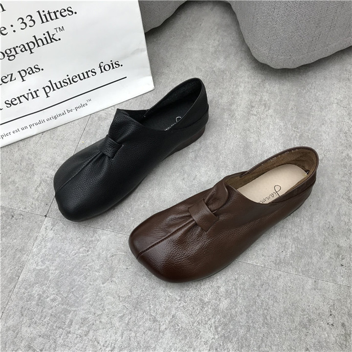 断码鞋特价真皮女鞋踩脚女单鞋