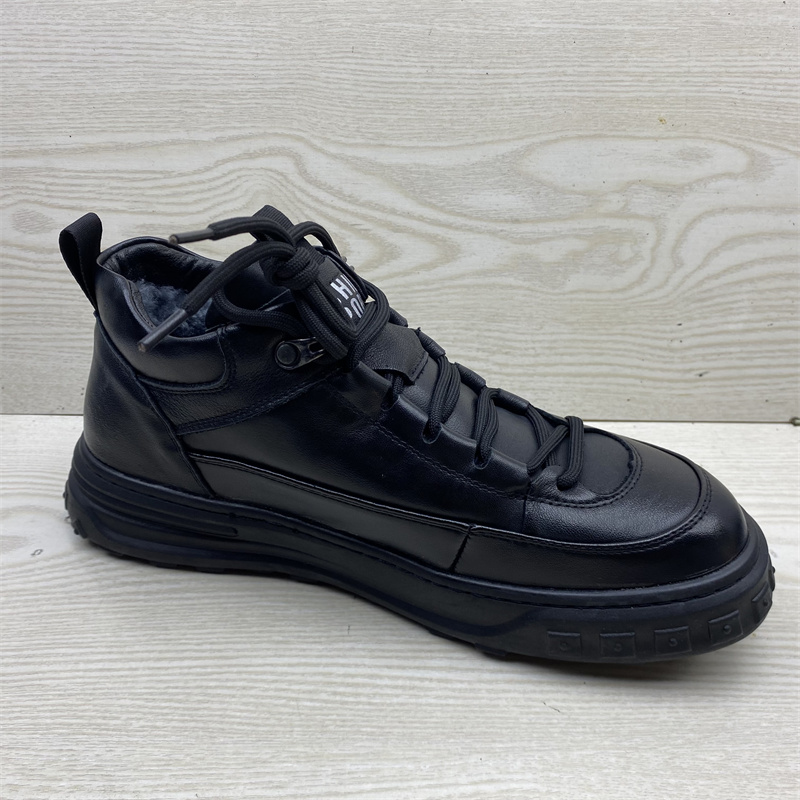 防水防滑加厚羊毛系带舒适男短靴