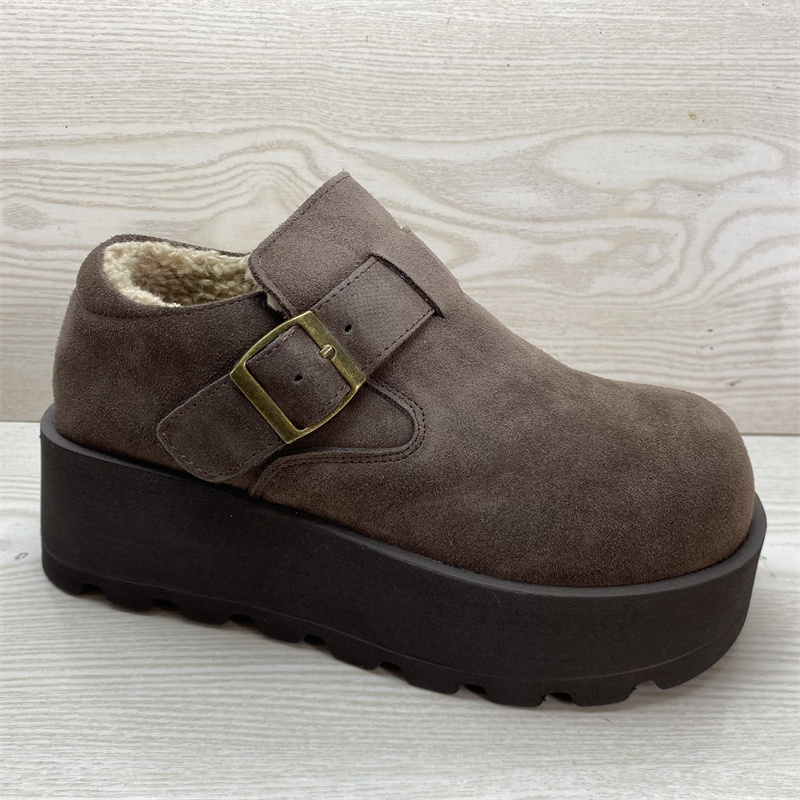 加绒厚底增高保暖勃肯鞋女棉鞋