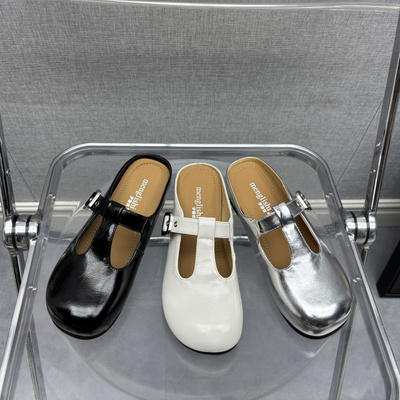 内增高5cm女真皮包头拖鞋勃肯鞋