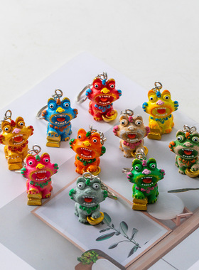 瓦猫钥匙扣瓦当萌猫灵兽创意饰品