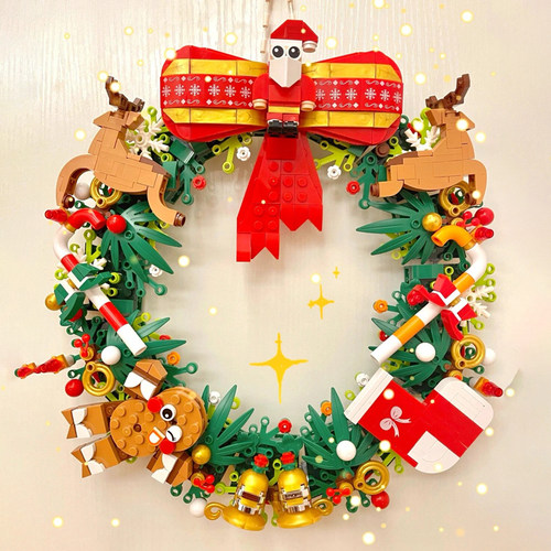 圣诞花环积木圣诞节礼物