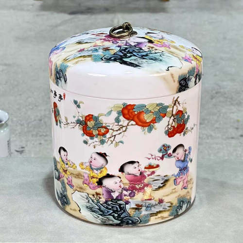 景德镇陶瓷米缸家用带盖防虫油罐