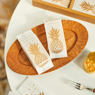 凤梨酥包装袋机封金色棉纸袋底托手工糕点烘焙伴手礼独立密封袋子