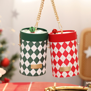 新年创意糖果盒礼物包装盒手提小号抱抱桶圣诞节伴手礼烘焙礼盒
