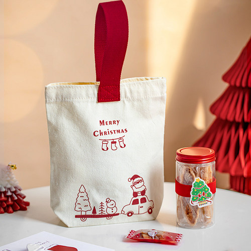 圣诞快乐帆布卡通礼品袋