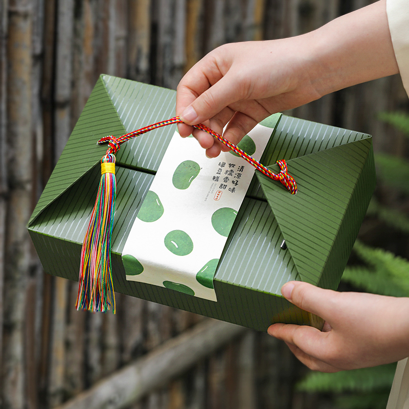 高档UV工艺12粒绿豆糕盒