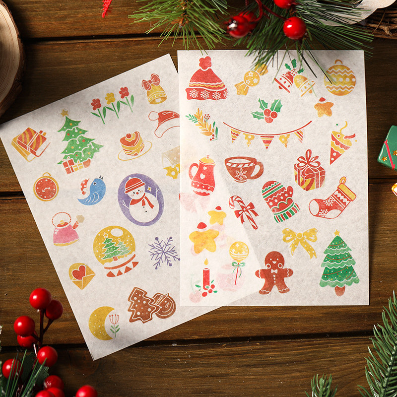 圣诞贴纸烘焙包装节日礼物装饰封口ins可爱手工卡通和纸不干胶贴