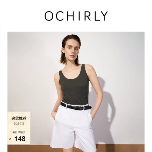 OCHIRLY欧时力PIMA棉圆领背心
